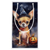 Halloween chihuahua met pompoenen eng klein cadeauzakje (Voorkant)