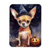 Halloween chihuahua met pompoenen eng magneet (Verticaal)