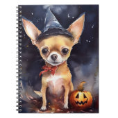 Halloween chihuahua met pompoenen eng notitieboek (Voorkant)