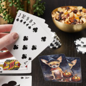Halloween chihuahua met pompoenen eng pokerkaarten (Insitu)