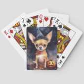 Halloween chihuahua met pompoenen eng pokerkaarten (Achterkant)