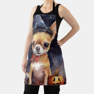 Halloween chihuahua met pompoenen eng schort