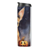 Halloween chihuahua met pompoenen eng thermosbeker (Geroteerd rechts)