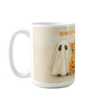 Halloween Chihuahua Mok – Schattige Geest, Pompoen