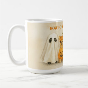 Halloween Chihuahua Mok – Schattige Geest, Pompoen