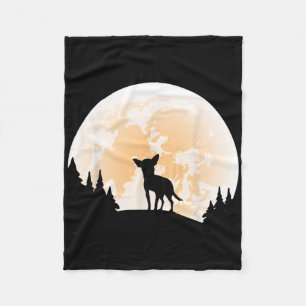 Halloween Chihuahua Moon Dogs Lover Funny Hallowee Fleece Deken