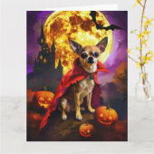 Halloween Chihuahua Vampire Pumpkins eng Kaart (Gele Bloem)