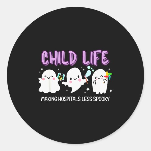 Halloween Child Life Specialist, Fall Child Life S Ronde Sticker (Voorkant)