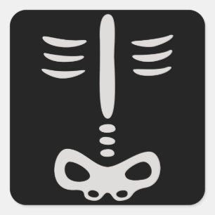 Halloween Children Skeleton Costuum Vierkante Sticker