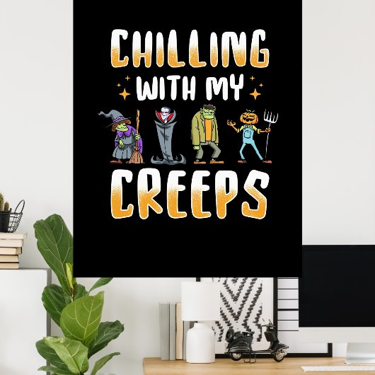 Halloween Chilling met Creeps Poster (Thuiskantoor)