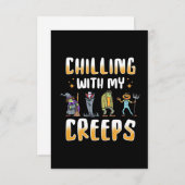 Halloween Chilling met Creeps RSVP Kaartje (Voorkant / Achterkant)