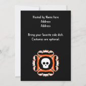 Halloween chique schedel party kaart (Achterkant)