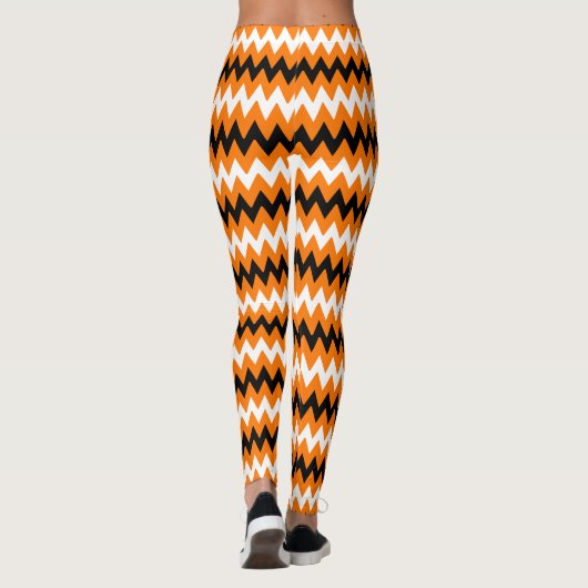 Halloween Chique Sinaasappel Zwart Heks Kostuum Pa Leggings (Achterkant)