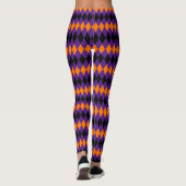 Halloween Chique Sinaasappel Zwart Paarse Diamantp Leggings (Achterkant)