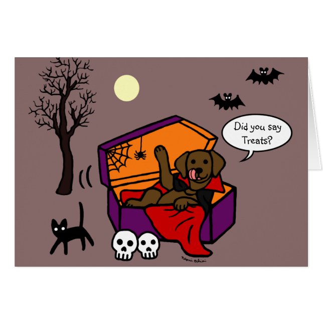 Halloween Chocolate Lab Vampire (Voorkant Horizontaal)