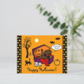 Halloween Chocolate Lab Vampire Briefkaart (Staand voorkant)