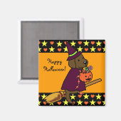 Halloween Chocolate Labrador Cartoon 1 Magneet (Voorkant / Achterkant)