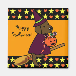 Halloween Chocolate Labrador Cartoon 1 Magneet