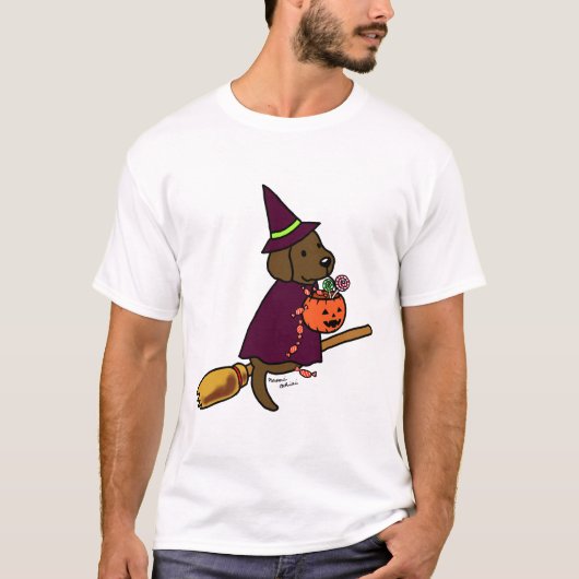 Halloween Chocolate Labrador Cartoon 1 T-shirt (Voorkant)