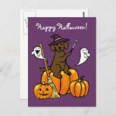 Halloween Chocolate Labrador Cartoon 2 Briefkaart (Voorkant / Achterkant)