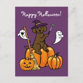 Halloween Chocolate Labrador Cartoon 2 Briefkaart