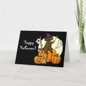 Halloween Chocolate Labrador Cartoon 2 Kaart (Voorkant)