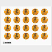 Halloween Chocolate Labrador Cartoon 2 Ronde Sticker (Vel)