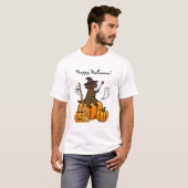 Halloween Chocolate Labrador Cartoon 2 T-shirt (Voorkant volledig)