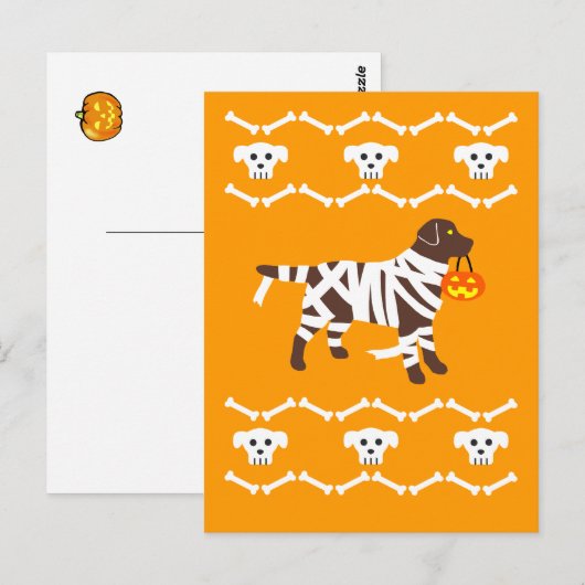 Halloween Chocolate Labrador Mummy Briefkaart (Voorkant / Achterkant)