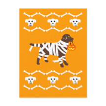 Halloween Chocolate Labrador Mummy Briefkaart