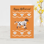 Halloween Chocolate Labrador Mummy Kaart (Gele Bloem)