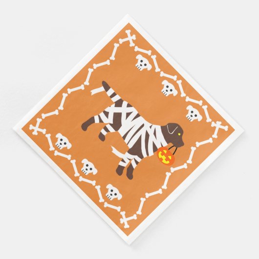 Halloween Chocolate Labrador Mummy Servet (Hoek)