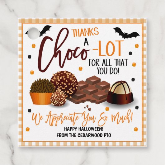 Halloween Chocolate Snoep Gift Labels (Voorkant)