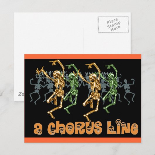 Halloween Chorus Line Briefkaart (Voorkant / Achterkant)