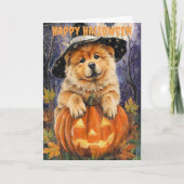 Halloween Chow Chow Dog Feestdagen Kaart (Voorkant)