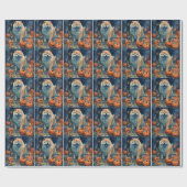 Halloween Chow Chow Met Pompoenen Eng Cadeaupapier (Vlak)