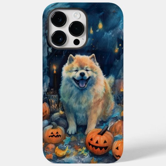 Halloween Chow Chow Met Pompoenen Eng Case-Mate iPhone Case (Achterkant)