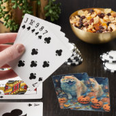 Halloween Chow Chow Met Pompoenen Eng Pokerkaarten (Insitu)