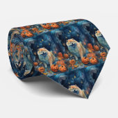 Halloween Chow Chow Met Pompoenen Eng Stropdas (Opgerold)