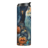 Halloween Chow Chow Met Pompoenen Eng  Thermosbeker (Gedraaid links)