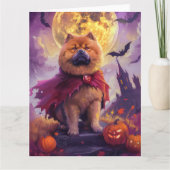 Halloween Chow Chow Vampire Pumpkins eng Kaart (Voorkant)