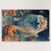 Halloween Chow met pompoenen eng Legpuzzel (Horizontaal)