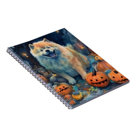 Halloween Chow met pompoenen eng Notitieboek (Rechterzijde)