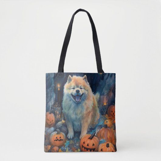 Halloween Chow met pompoenen eng Tote Bag (Voorkant)