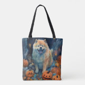 Halloween Chow met pompoenen eng Tote Bag (Achterkant)