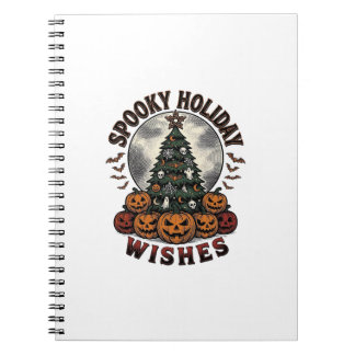 Halloween Christmas Shirt Vintage Pumpkin Tree_1 Notitieboek