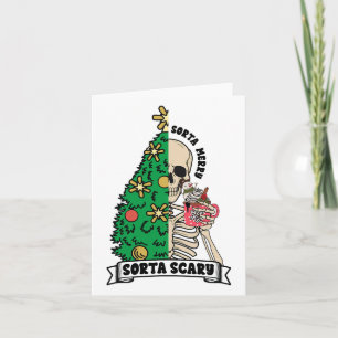 Halloween Christmas Skeleton Sorta Merry Scary Xma Kaart