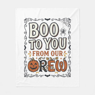 Halloween Citaat Boe Boe van Onze Bemanning Vintag Fleece Deken