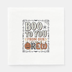 Halloween Citaat Boe Boe van Onze Bemanning Vintag Servet