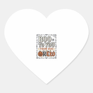 Halloween citaat Boe van onze bemanning Vintage E Hart Sticker